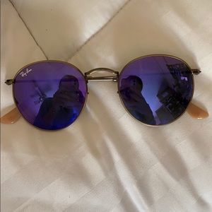 Rayban round purple mirror sunglasses